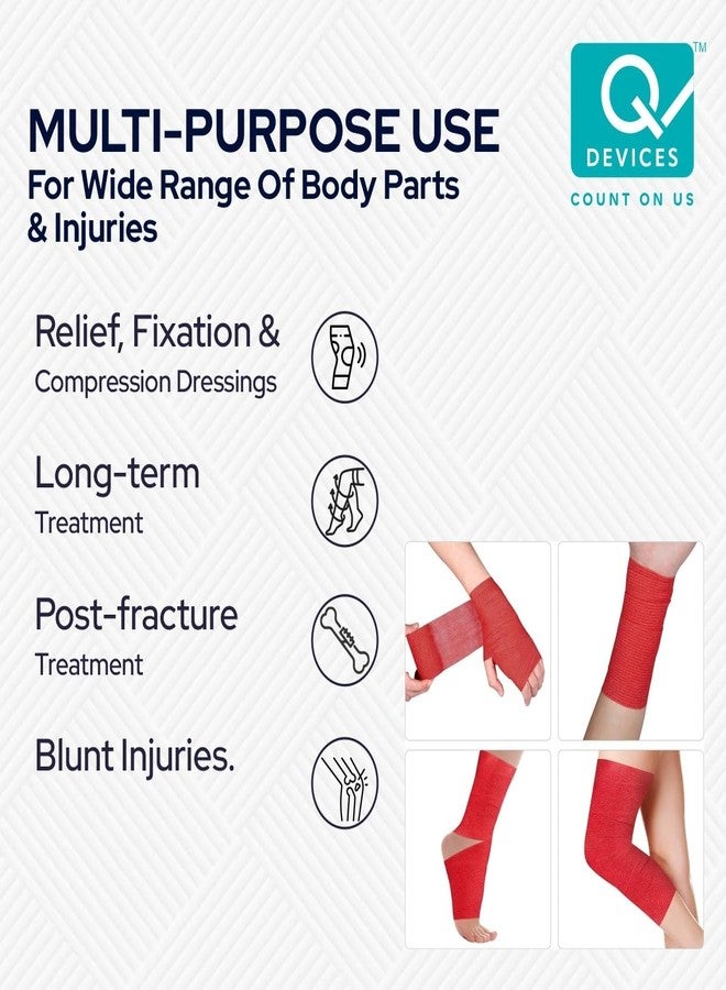 Q DEVICES Compression Bandage Wrap - Permanent Elastic Support for Bone Fractures, Sports Injuries & Swelling - Skin-Friendly Breathable Fabric - Versatile Fixation Dressing for Ankle, Wrist & Knee - Image 5