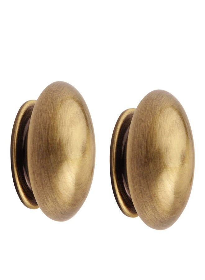 HOBKNOBS Antique Brass Ball Shaped (22 mm Dia) Cabinet Drawers/Wardrobe/Kitchen Door Pull Handle Knobs - Brownish Gold (Set of 2). - Image 1