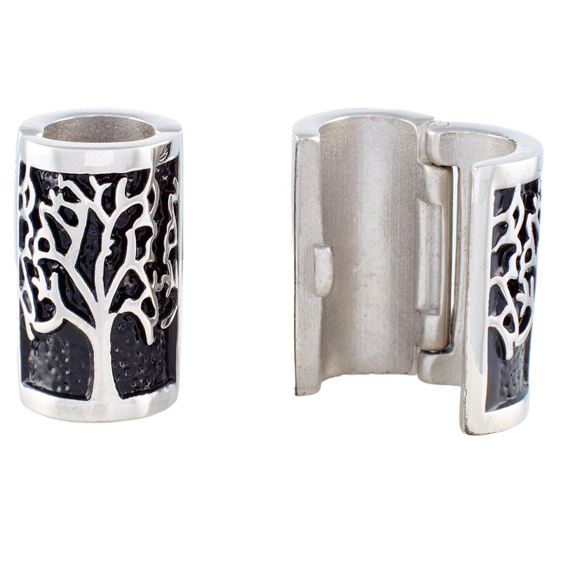 VALHALLA Opening Viking Beard Bead for Men 1pcs, Viking Hair Accessories 8x12x20mm, Tree of Life, Silver Stainless Steel Large - Image 1