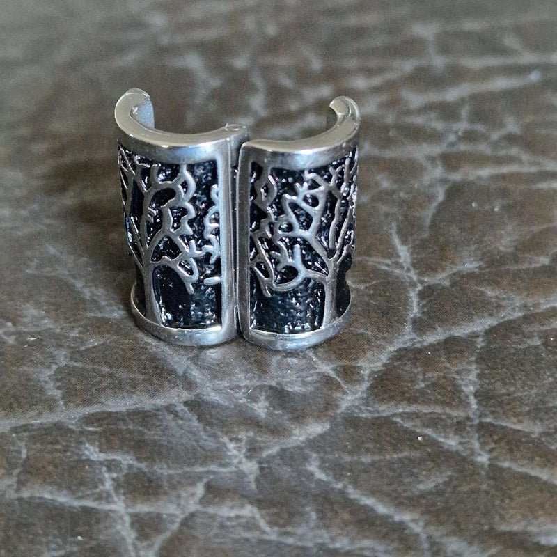 VALHALLA Opening Viking Beard Bead for Men 1pcs, Viking Hair Accessories 8x12x20mm, Tree of Life, Silver Stainless Steel Large - Image 5