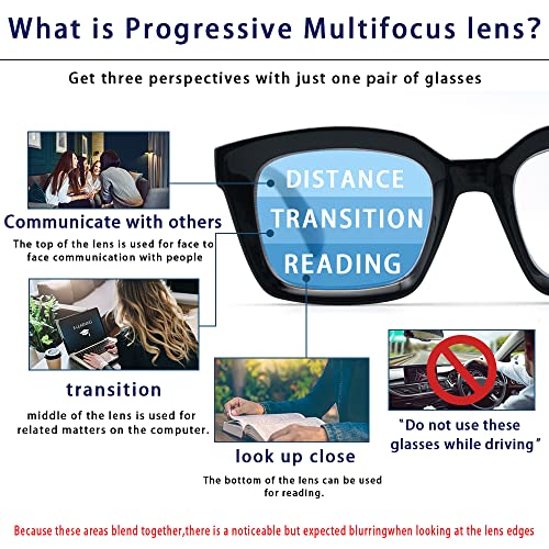 HIYANJN 3 Pack Progressive Multifocal Reading Glasses for Women Men Oprah style Blue Light Blocking Spring Hinger Readers 2.00 - Image 5