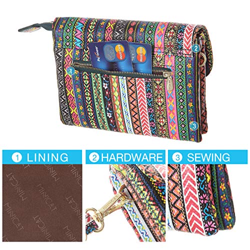 MINICAT RFID Blocking Small Crossbody Bags for Women Vegan Leather Mini Travel Purses Cell Phone Purse Cross Body Bag (Ethnic Style Small) - Image 5