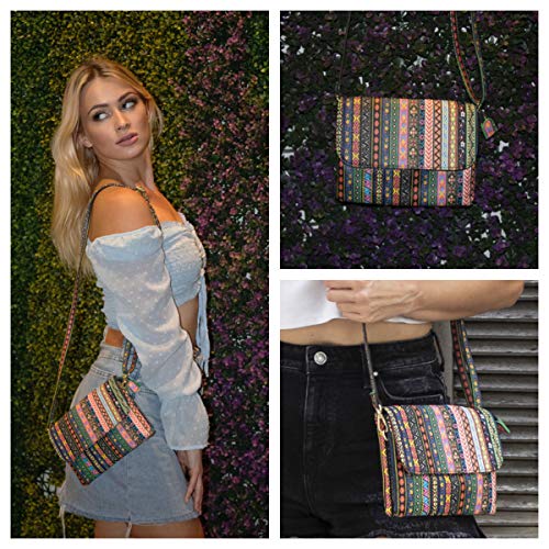 MINICAT RFID Blocking Small Crossbody Bags for Women Vegan Leather Mini Travel Purses Cell Phone Purse Cross Body Bag (Ethnic Style Small) - Image 2