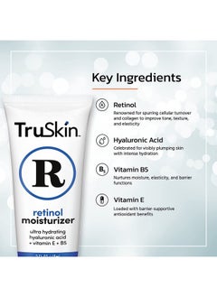 TruSkin TruSkin Retinol Face Moisturizer - Powerful Anti-Aging Face Moisturizer for Women with Retinol, Hyaluronic Acid & Vitamin E - Retinol Cream for Face Promotes A More Youthful Appearance, 2 fl oz  - Image 5