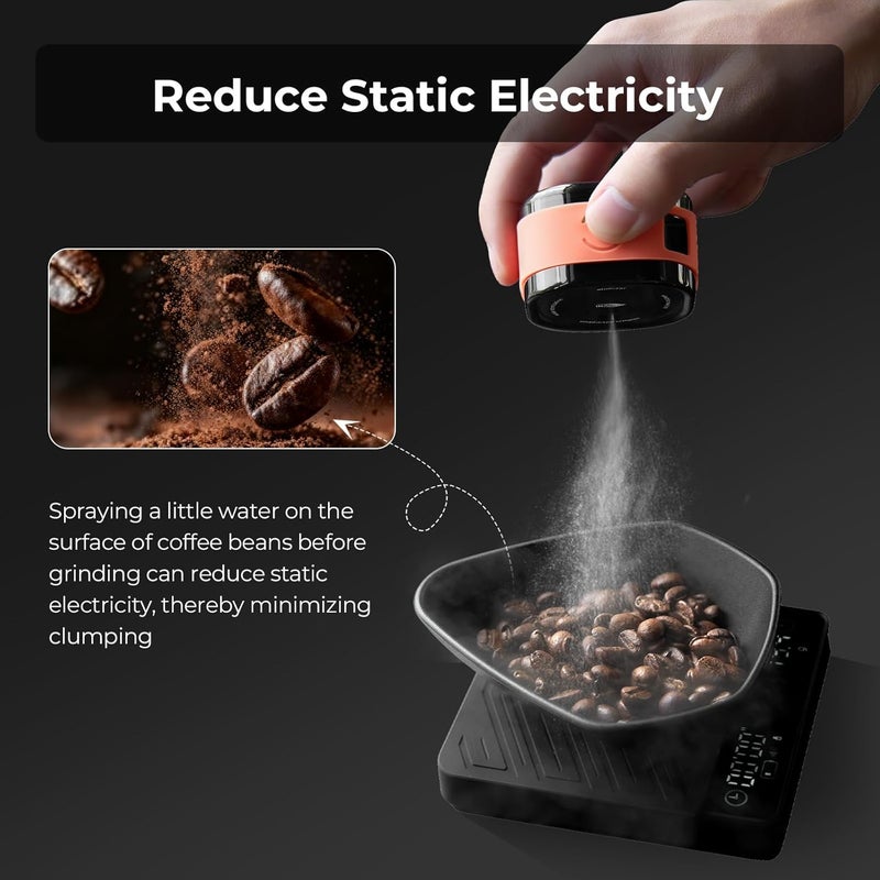 IKAPE Magnetic Rechargeable Coffee Bean Spray Bottle & Tray Set, 20ml Anti-Static RDT Tool for Espresso Grinders, Barista Coffee Accessories - Image 2