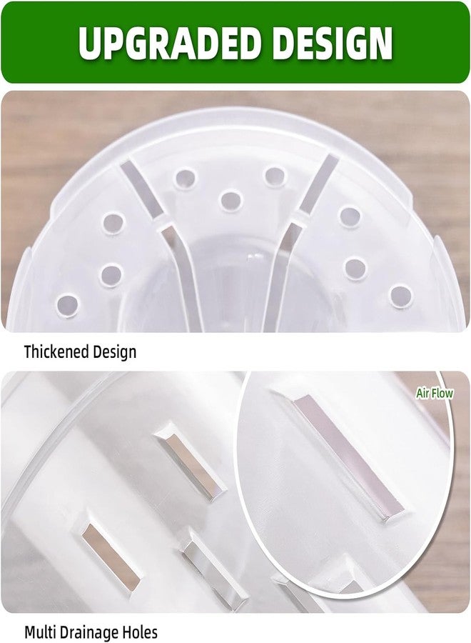 TRUEDAYS Orchid Pot - 4 Pack 4 Inch Clear Orchid Pots with Drainage Holes for Repotting - Ideal for Healthy Root Growth - Sturdy Plastic Plant Pot for Indoor & Outdoor Plants - Image 4