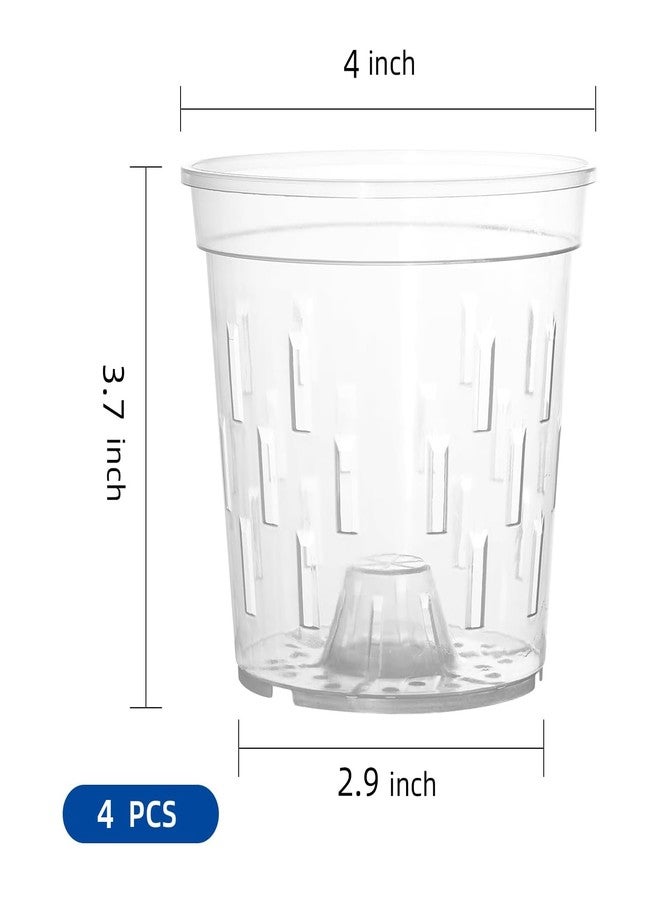 TRUEDAYS Orchid Pot - 4 Pack 4 Inch Clear Orchid Pots with Drainage Holes for Repotting - Ideal for Healthy Root Growth - Sturdy Plastic Plant Pot for Indoor & Outdoor Plants - Image 2