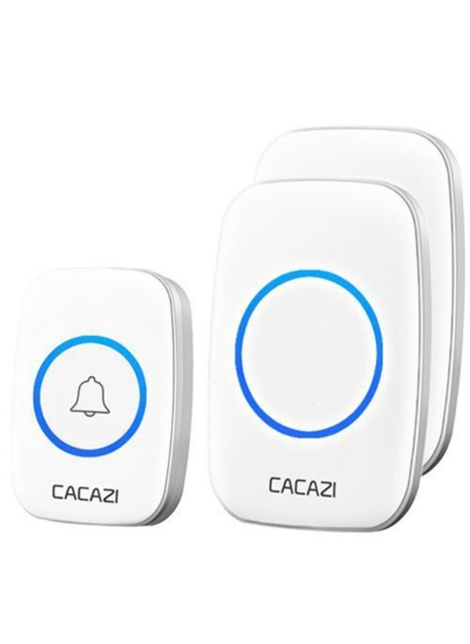 CACAZI Wireless Doorbell Remote Control Music Doorbell Elderly Caller Smart Doorbell 