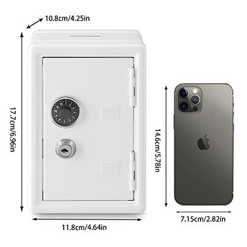 Younion Money Safe and Cash Lock Box, Mini Size Security Safe Box for Money Jewelry and valuables, 4.6"x 4.2"x 6.9" White - Image 4