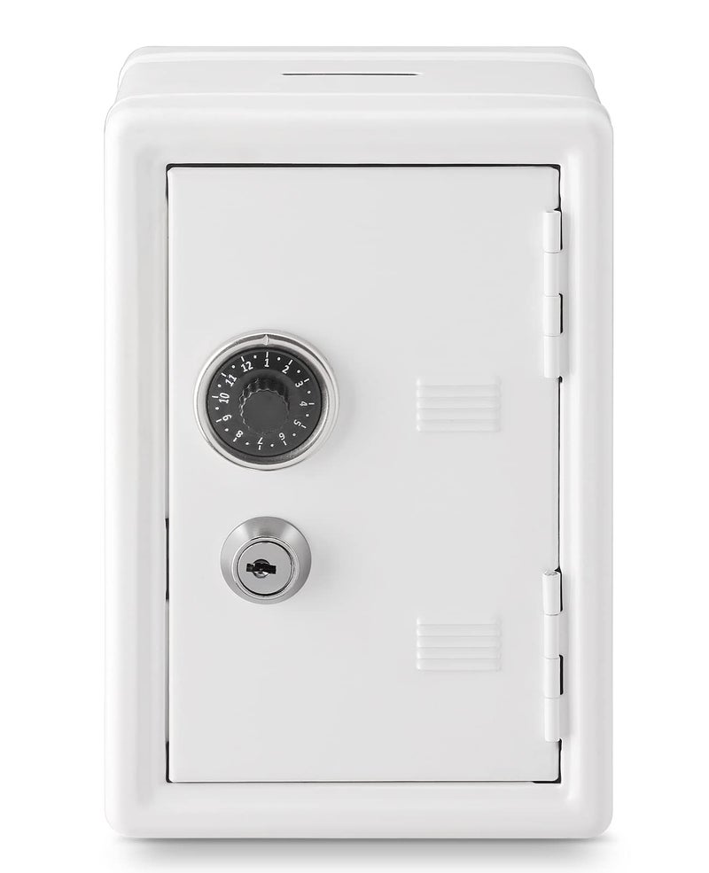 Younion Money Safe and Cash Lock Box, Mini Size Security Safe Box for Money Jewelry and valuables, 4.6"x 4.2"x 6.9" White - Image 1