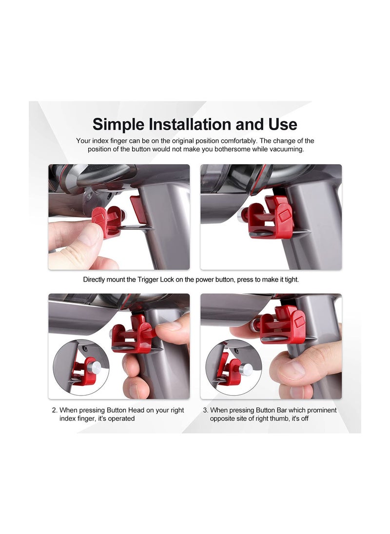 SYOSI - Trigger Lock, Fit for Dyson V6 V7 V8 V10 V11 V15 Detect Absolute Animal Motorhead Vacuum Cleaner, Power Button Attachments, Free Your Finger (Not for Outsize) - Image 1