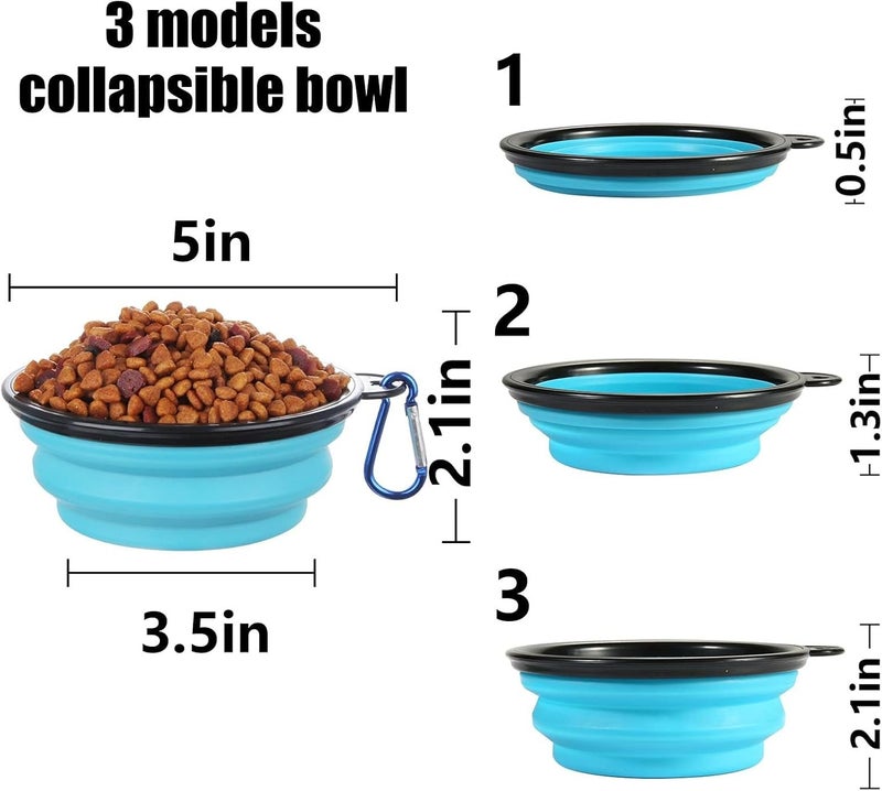 KASTWAVE Collapsible Dog Travel Bowls with Lids & Carabiners - Portable Foldable Water Dish for Pets, Ideal for Hiking, Camping, and Home Use - Image 4