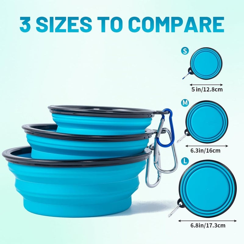 KASTWAVE Collapsible Dog Travel Bowls with Lids & Carabiners - Portable Foldable Water Dish for Pets, Ideal for Hiking, Camping, and Home Use - Image 5