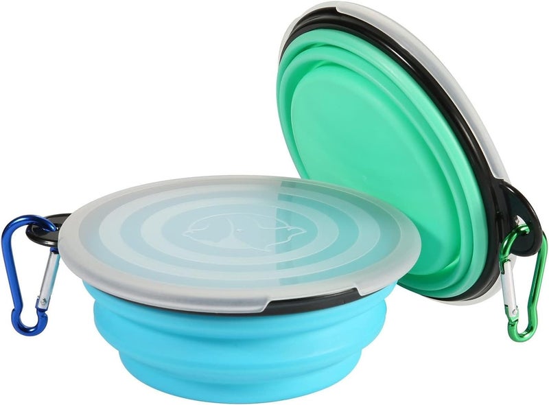 KASTWAVE Collapsible Dog Travel Bowls with Lids & Carabiners - Portable Foldable Water Dish for Pets, Ideal for Hiking, Camping, and Home Use - Image 3