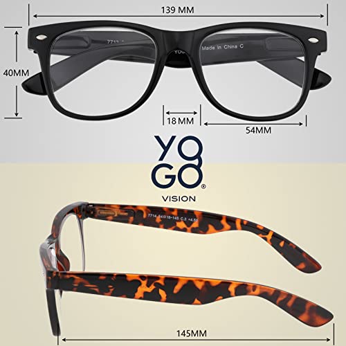 Yogo Vision Magnifying Glasses for Reading, High Magnification One Power Magnifier Readers 2 Pack: Black Frame 7 - Image 3