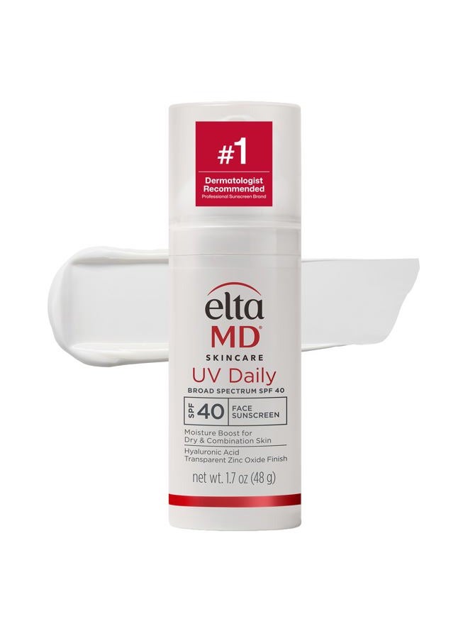 EltaMD UV Daily SPF 40 Face Sunscreen Moisturizer with Zinc Oxide, Daily Face Moisturizer with SPF, Sunscreen, For Dry Skin 1.7 oz Pump - Image 1