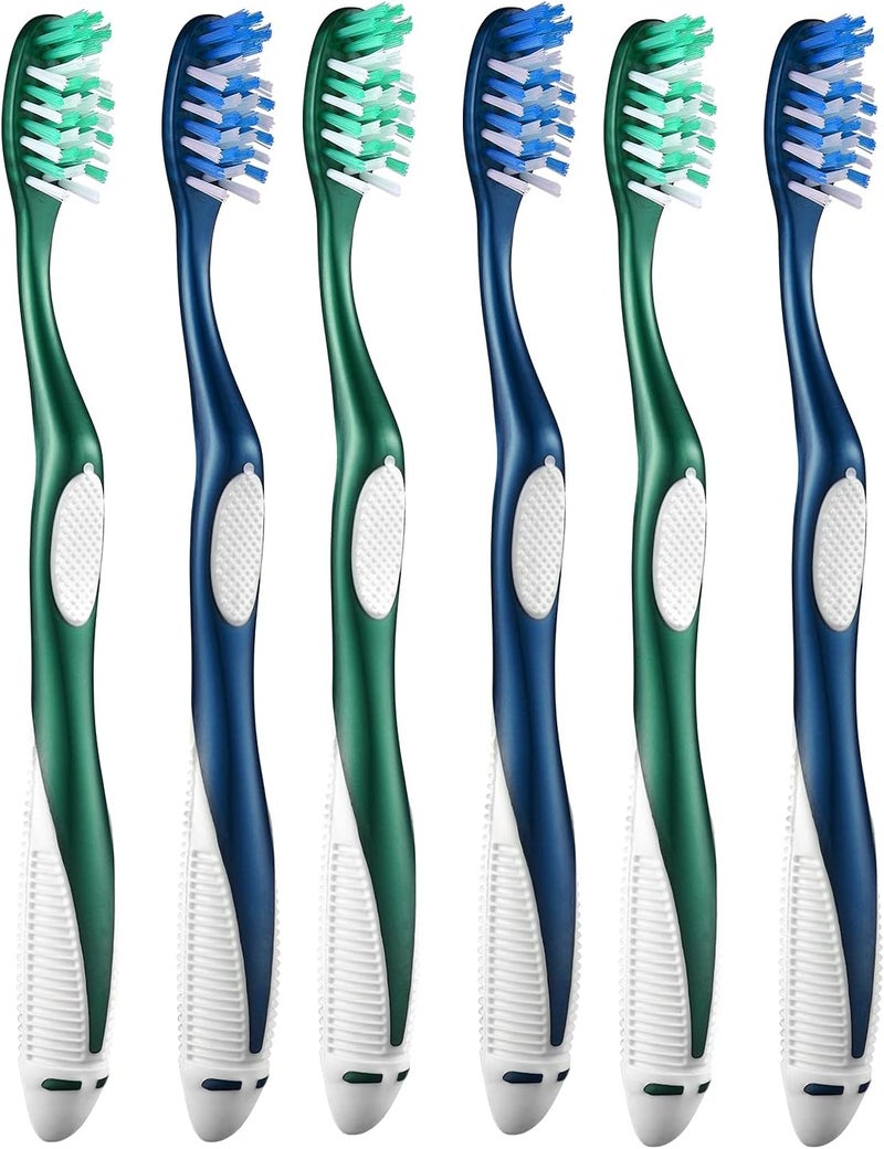 Fremouth Extra Firm Toothbrushes for Adults, Extra Hard Bristles, 6 Count - Image 1