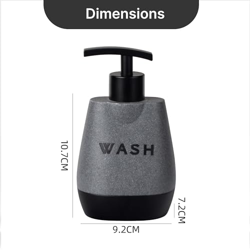 UMAI Premium Polyresin Liquid Soap Dispenser | 250ml | Modern Stylish Kitchen Office Bathroom Dispenser for Kitchen | Non Fragile | Scratch Proof | Moisture Resistant | Grey-Black Color - Image 4