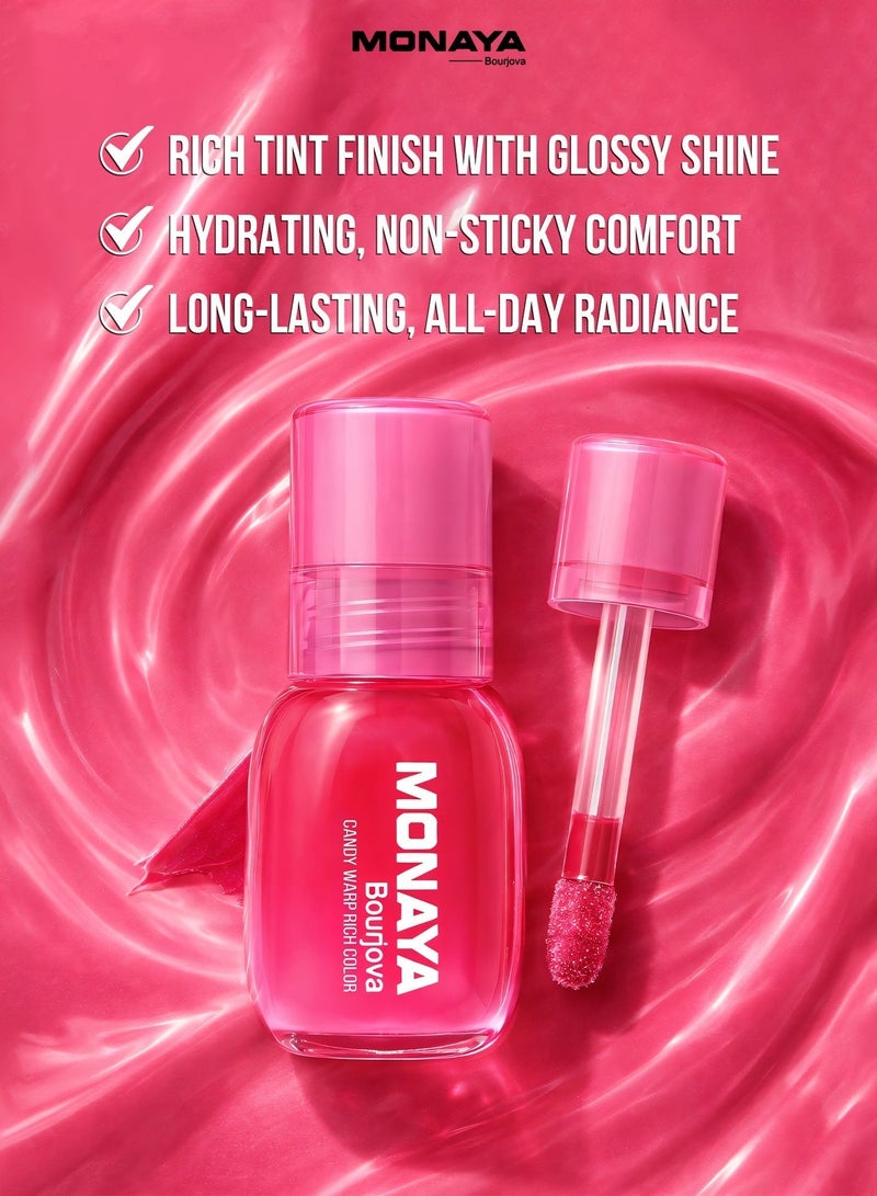 Monaya Candy Wrap Rich Color Lip Tint– High Shine, Moisturizing, Long-Lasting, Non-Sticky, Lip Care, Professional Makeup - Image 3