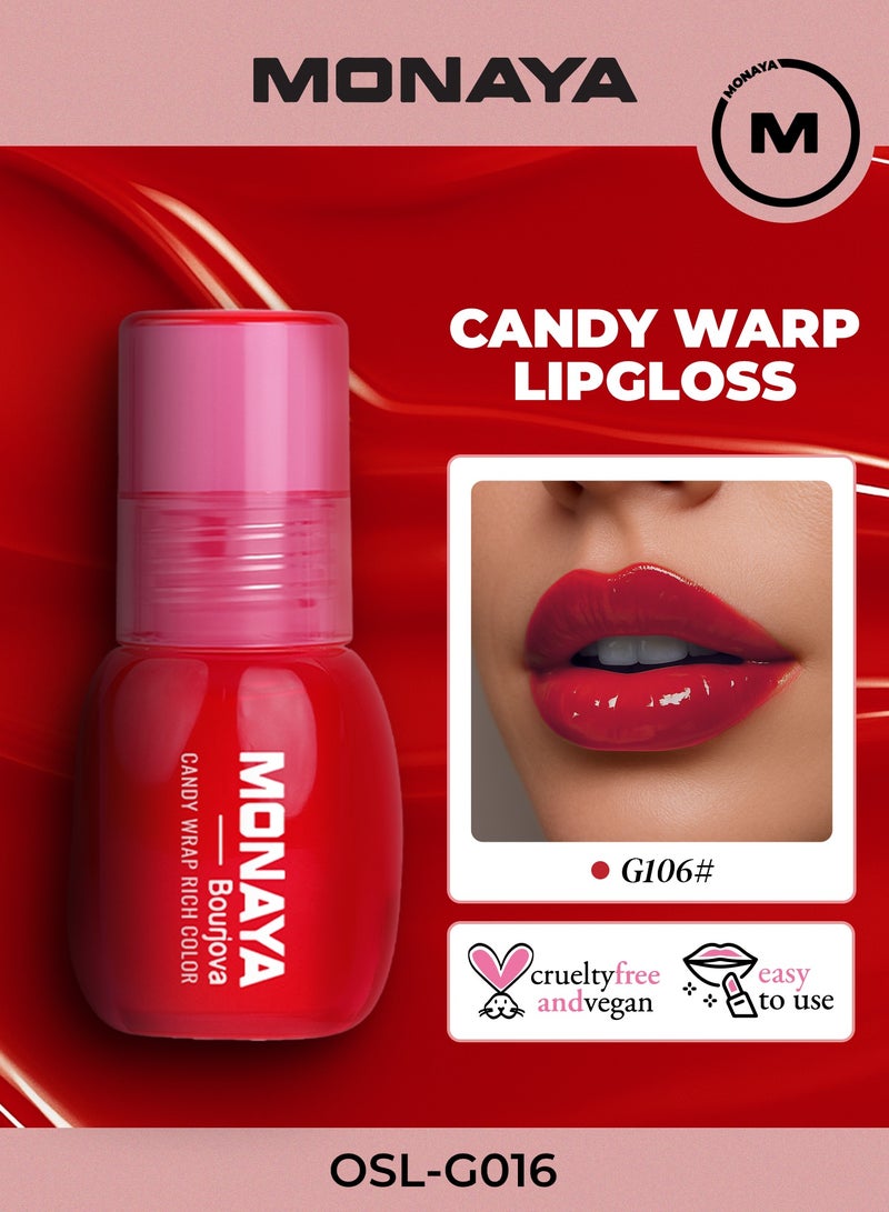 Monaya Candy Wrap Rich Color Lip Tint– High Shine, Moisturizing, Long-Lasting, Non-Sticky, Lip Care, Professional Makeup - Image 1