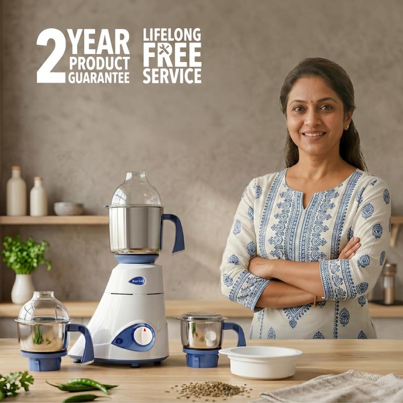 Preethi Mixer Grinder 750 Watt | 3 Jars | White Color | Juicer Mixer Grinder for Kitchen | Powerful Grinding & Blending | Perfect for Smoothies & More 1.5 L 750 W MG 214 white - Image 2