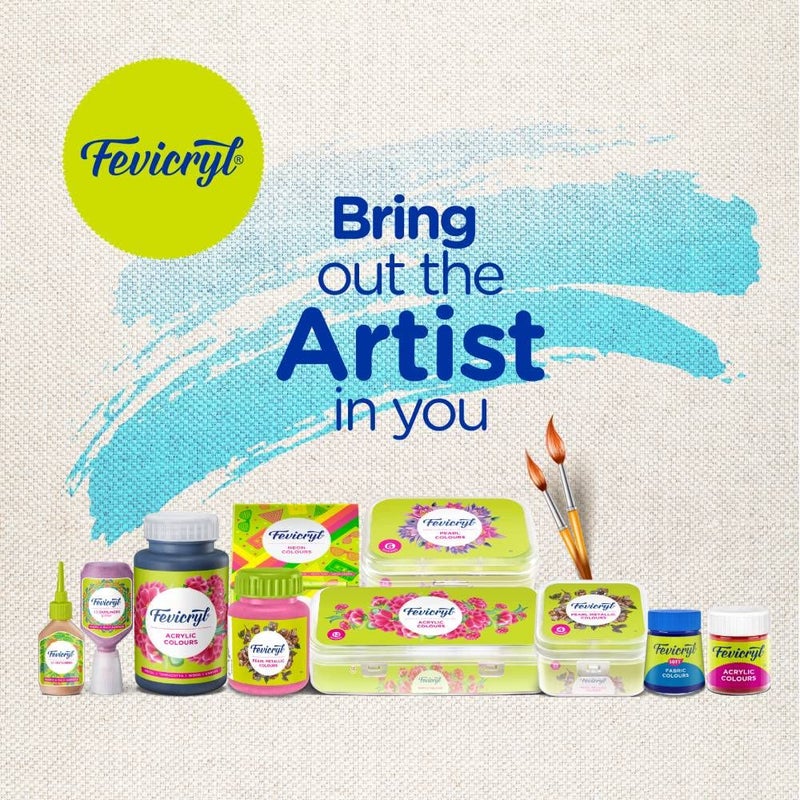 Pidilite Fevicryl Fabric Colour Kit- 20ml for Fabric Painting (10 X 20ml, Multicolour), Diwali Gift for artists, children, boys & girls - Image 4