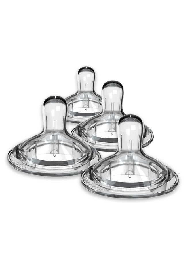 Nanobebe Nipples Baby Bottle Nipples, Silicone Nipple, Triple Vented, Ready to Use, 4 Pack, Fast Flow - Image 1