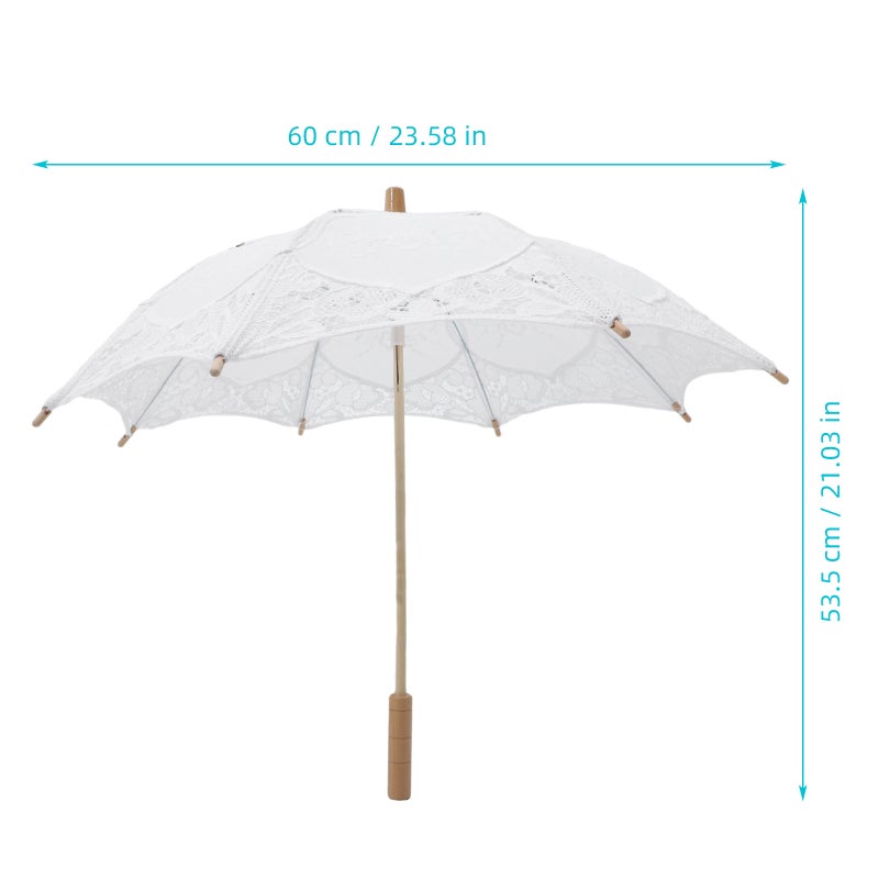 Wedding Bridal Umbrella Embroidery Lace Umbrella Decorative Umbrella Photography Prop - Image 2