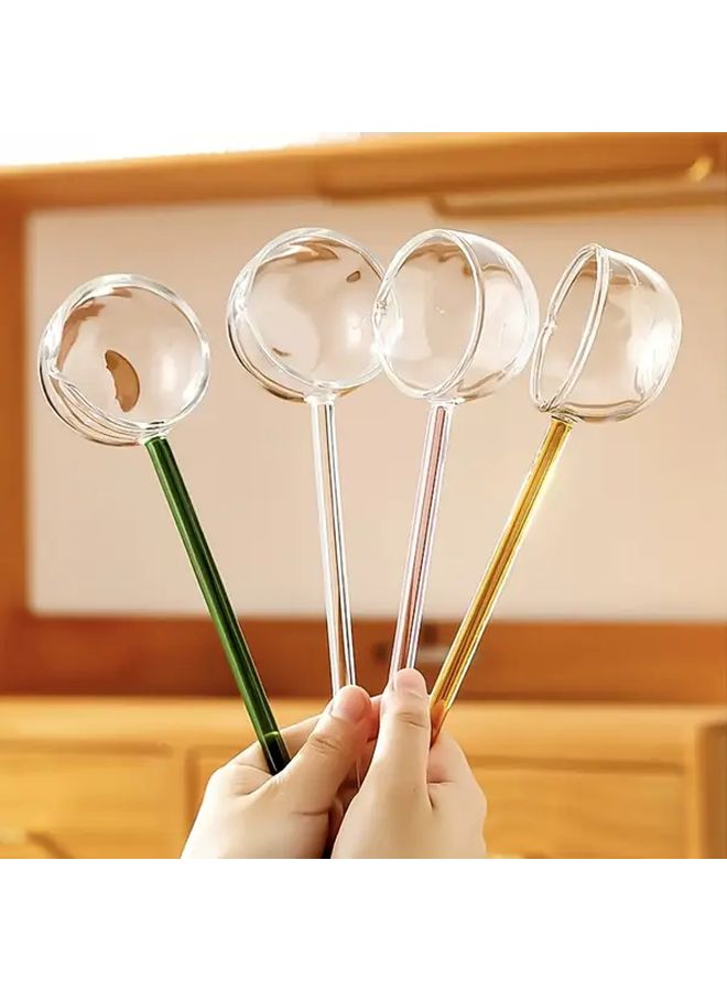 Champagne Colored Handle Long Spoon High Borosilicate Glass For Coffee Soup Kitchen - Image 1