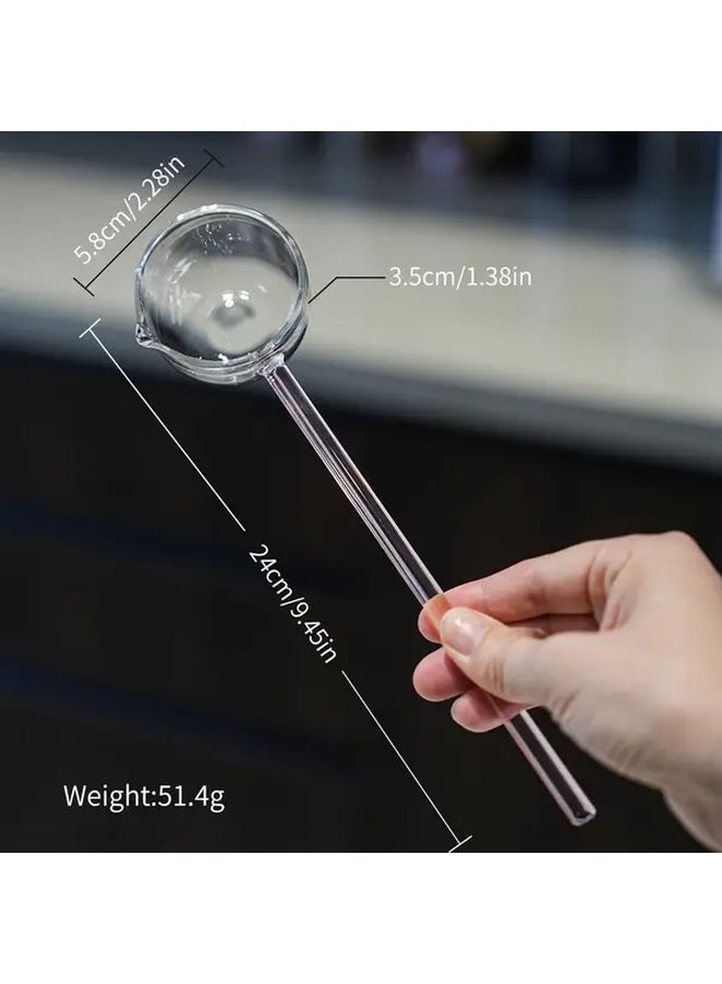 Champagne Colored Handle Long Spoon High Borosilicate Glass For Coffee Soup Kitchen - Image 3