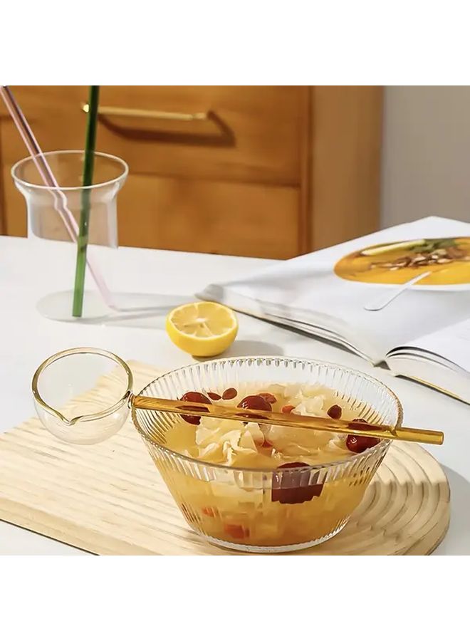 Champagne Colored Handle Long Spoon High Borosilicate Glass For Coffee Soup Kitchen - Image 4