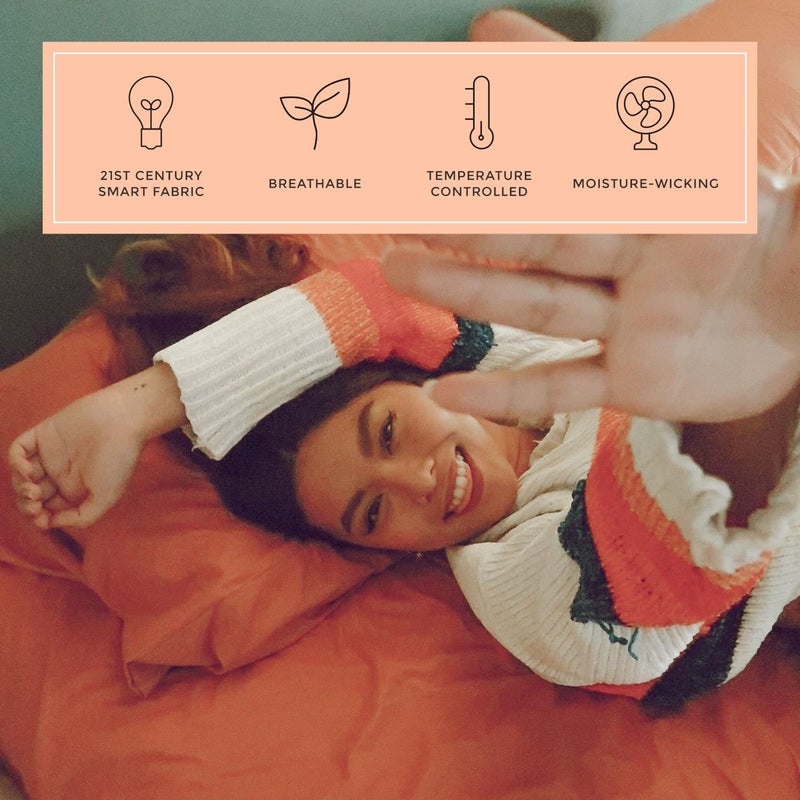 PeachSkinSheets مجموعة ورقة توابل اليقطين - 1500TC من النعومة - أوراق تبريد ناعمة إضافية للنوم الساخن والتعرق الليلي - الحجم الكامل XL  - Image 3