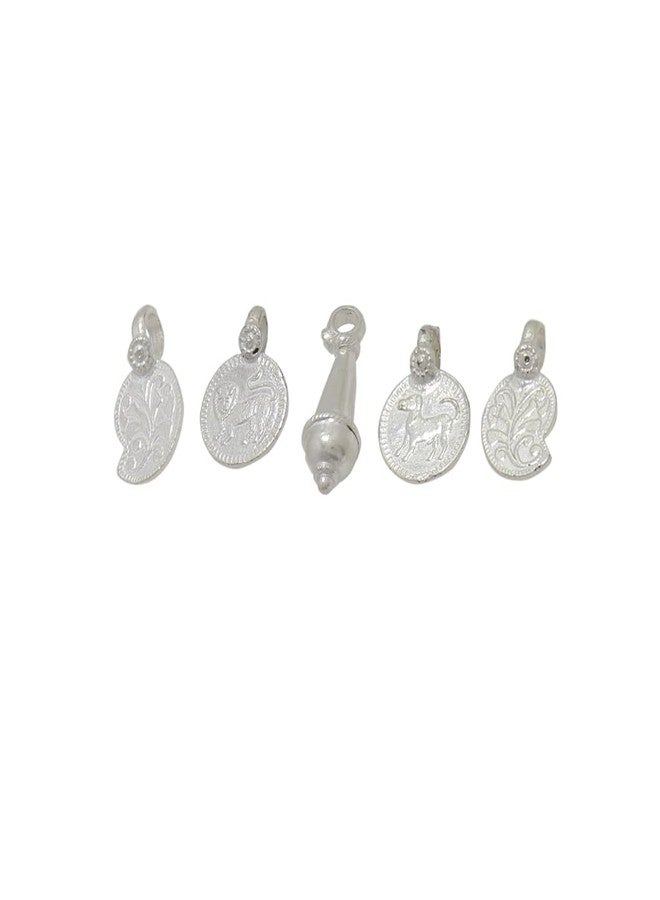 MOONPLUS Sterling Silver Handmade Thambi Thozhan Set | Hip chain Pendant | Evil Eye Protection | Amulet for Hip Chain Baby - Image 1