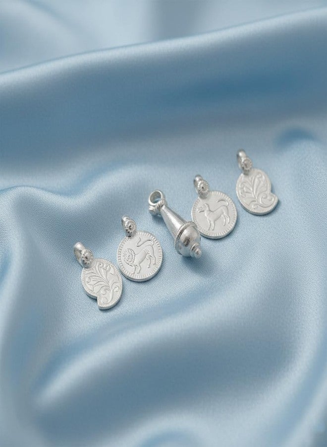 MOONPLUS Sterling Silver Handmade Thambi Thozhan Set | Hip chain Pendant | Evil Eye Protection | Amulet for Hip Chain Baby - Image 2