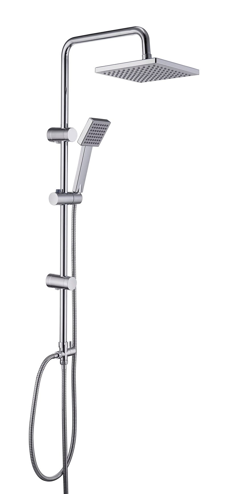 JOHO Stainless Steel Shower System Shower Set Overhead Shower with ABS Head Shower 20x20cm - Image 1