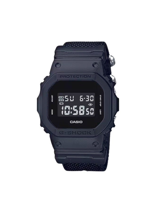 Casio G-SHOCK DW-5600BBN-1DR Men’s Digital Watch, Black Nylon Strap, Shock Resistant, 200m Water Resistance - Image 1