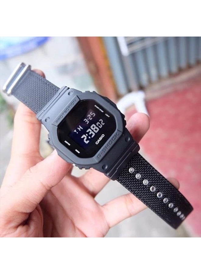 Casio G-SHOCK DW-5600BBN-1DR Men’s Digital Watch, Black Nylon Strap, Shock Resistant, 200m Water Resistance - Image 3