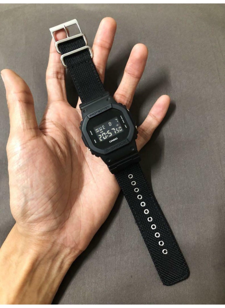 Casio G-SHOCK DW-5600BBN-1DR Men’s Digital Watch, Black Nylon Strap, Shock Resistant, 200m Water Resistance - Image 5