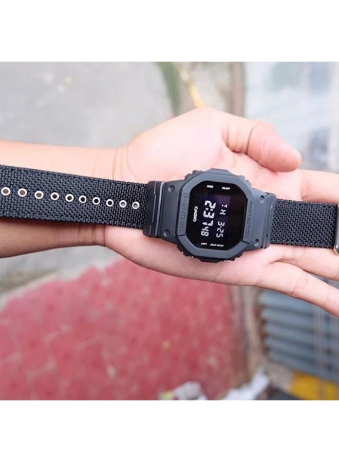 Casio G-SHOCK DW-5600BBN-1DR Men’s Digital Watch, Black Nylon Strap, Shock Resistant, 200m Water Resistance - Image 4