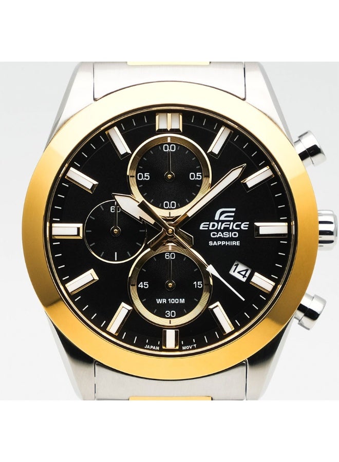 كاسيو Edifice Chronograph Men’s Watch EFB-710SG-1A, 48mm Black Dial, Two-Tone Stainless Steel Case & Bracelet, Sapphire Crystal, Date Display, 100 m WR - Image 2