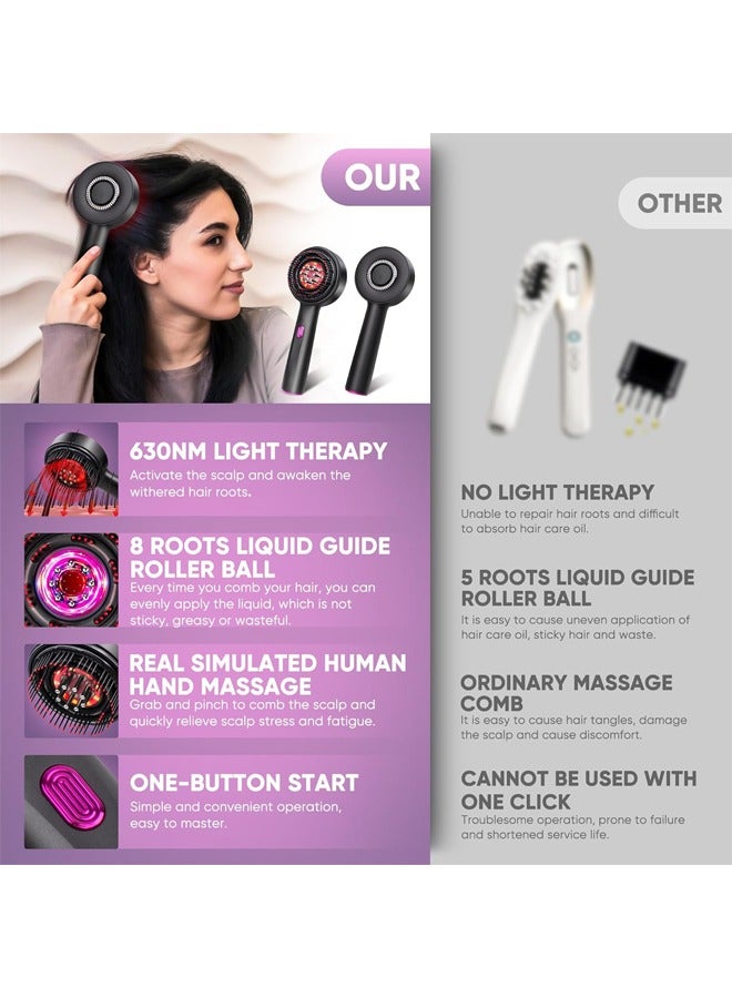 2 in 1 Hair Oil Applicator,Head Massager Scalp,Hair Oil Applicator Scalp Massager,Electric Scalp Massager Brush,ipx7 Waterproof Scalp Oil Applicator（Black） - Image 4