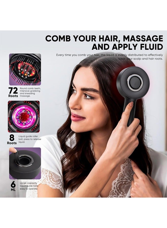 2 in 1 Hair Oil Applicator,Head Massager Scalp,Hair Oil Applicator Scalp Massager,Electric Scalp Massager Brush,ipx7 Waterproof Scalp Oil Applicator（Black） - Image 2