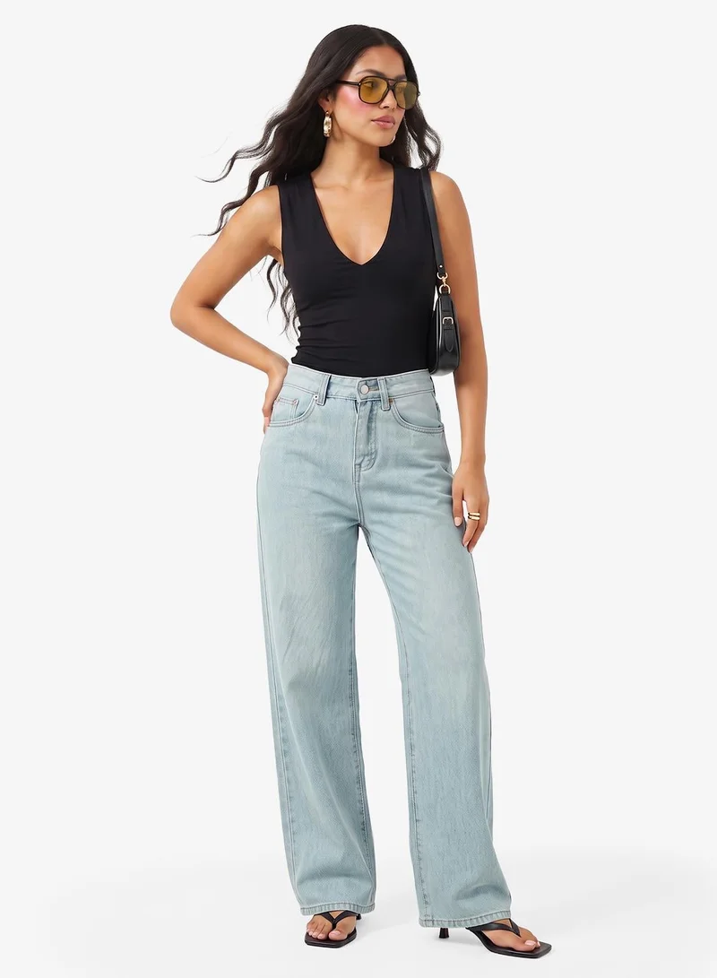 Ginger High Rise Straight Fit Jeans