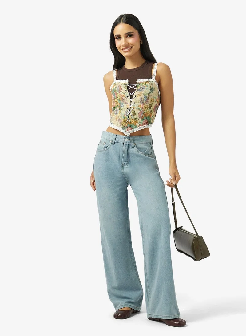 Ginger  High Rise Straight Fit Jeans for Women | Best Price UAE