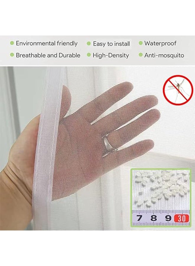2 حزمة 1.3m × 1.5m وواقي شاشة شبكة حشرات البعوض، مع شرائط ذاتية اللصق، قابلة للغسيل وإعادة الاستخدام، شبكة لإبقاء الحشرات والذباب خارج - Image 3