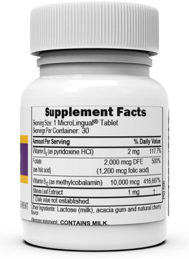 Superior Source No Shot Vitamin B-12 Methylcobalamin 10000 mcg, B-6 & Folic Acid 1200 mcg - Supports Brain & Heart Health - Aids Natural Energy Levels - 30 Sublingual Dissolving Tablets  - Image 2