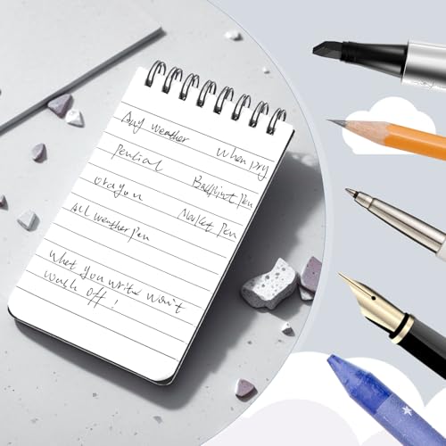 Thboxes 6 Pack Waterproof Pocket Notebook, 5" x 3" Top-Spiral Waterproof All Weather Notepad for Office School Police Outdoor Recording Steno Note Pads - Image 5