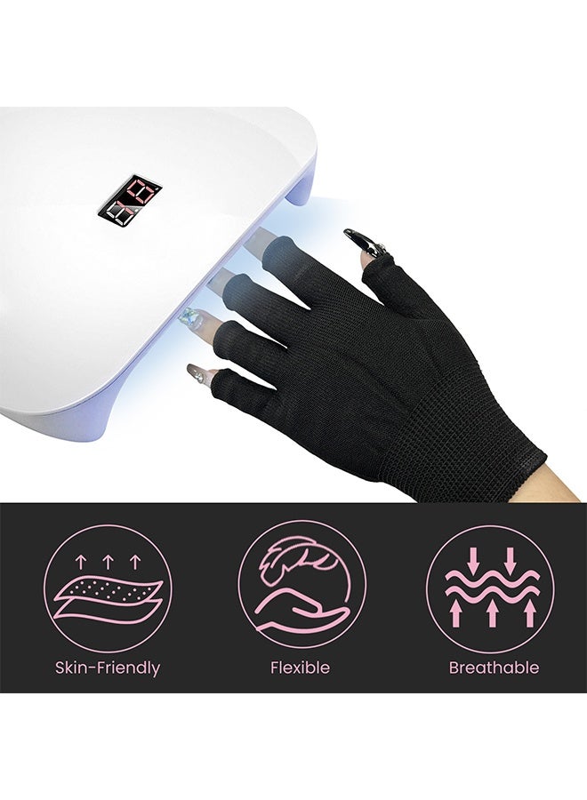 EELHOE Anti UV Glove for Gel Nail, UPF 99+, rofessional UV Protection Gloves for Manicures, Nail Art Skin Care, Fingerless Anti UV Glove, Protect Hands from UV Harm - Image 3