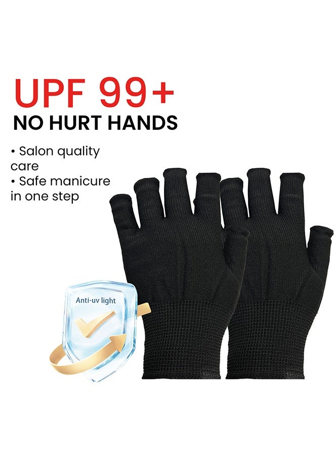 EELHOE Anti UV Glove for Gel Nail, UPF 99+, rofessional UV Protection Gloves for Manicures, Nail Art Skin Care, Fingerless Anti UV Glove, Protect Hands from UV Harm - Image 2