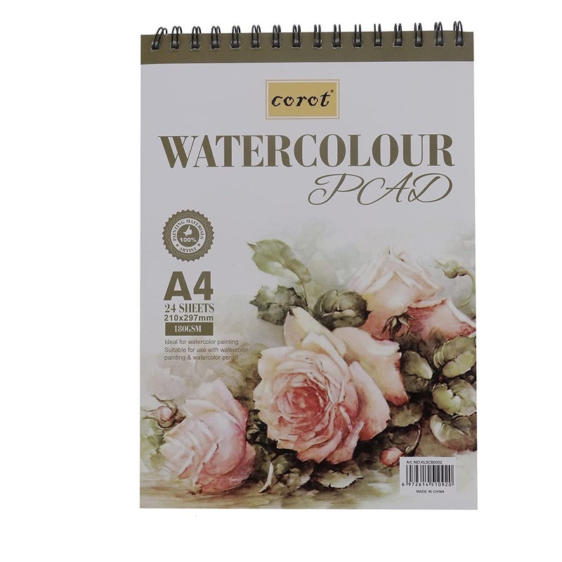 53 Arts 53ARTS Watercolour Paper Pad, 180 GSM, A4 Size, 24 Sheets - Image 1